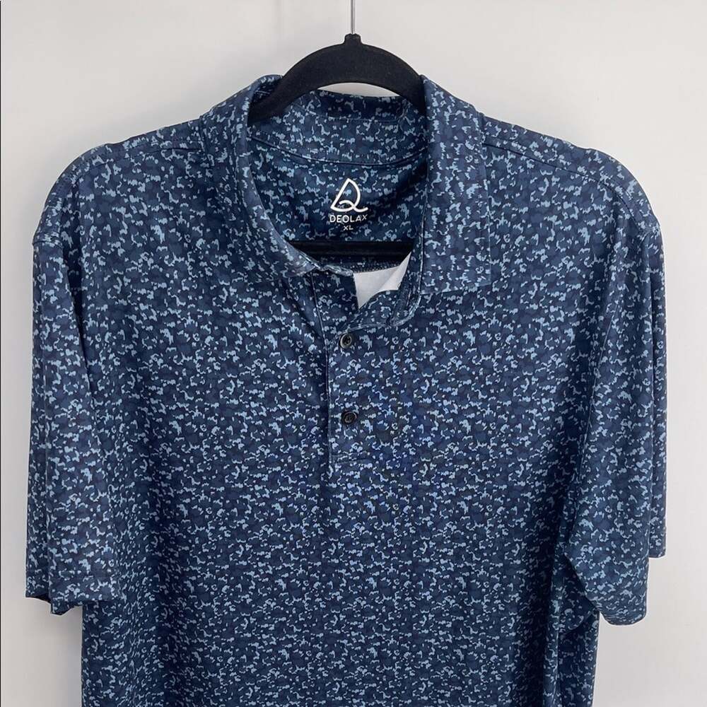 Deolax Performance camouflage print short sleeve polo shirt sz XL